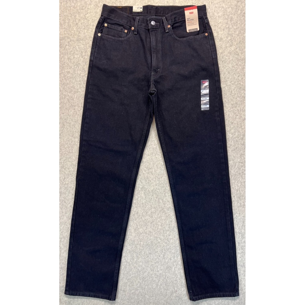 NWT Levi's 550 Mens Straight Jeans Black Denim Relaxed Fit 5 Pockets 34x36